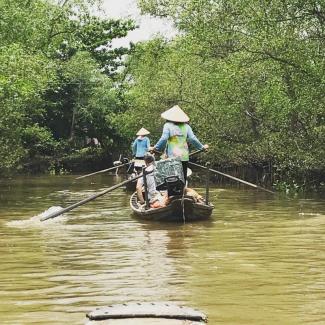 Sampan on the Mekong