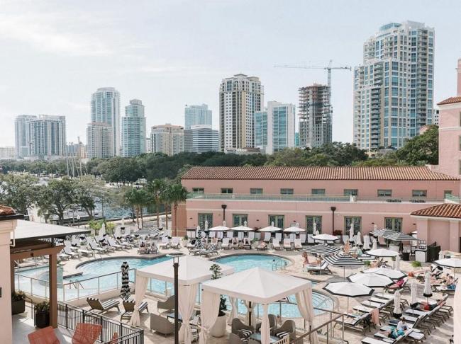Florida Pool by the skyline