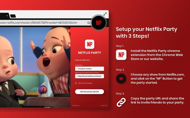 Netflix Party Extension on Google Chrome