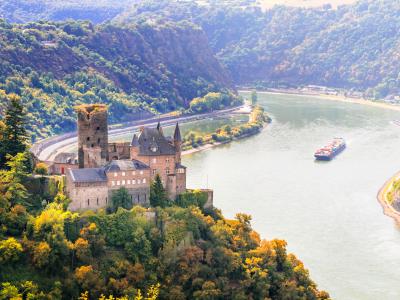 Katz castle in st Goarshhausen . Germany